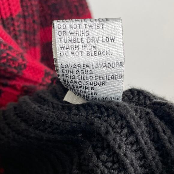 90s Vintage Carolyn Taylor Chunky Full Zip Cardigan Sweater Striped Red Black S - Picture 12 of 16